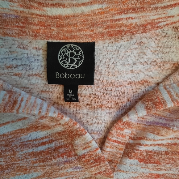 Bobeau coral shadow stripe top blouse sz medium - Picture 4 of 5